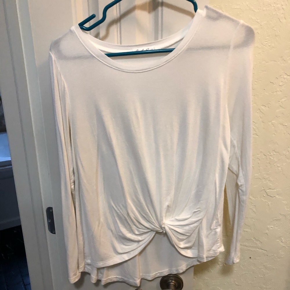 White front tie top